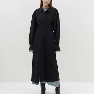 Bassike / Denim Wash Shirt Dress / Black