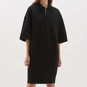 Bassike / Polo Short Sleeve T.Shirt Dress / Black