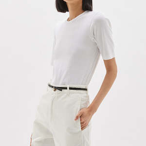 Bassike / Slim Superfine Rib T-Shirt / White