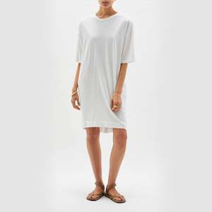 Bassike / Boxy Open Back T-Shirt Dress / White