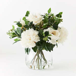 Peony Mix in Vase / White