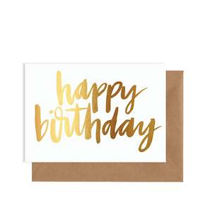 Elm / Greeting Card / Happy Birthday / Gold