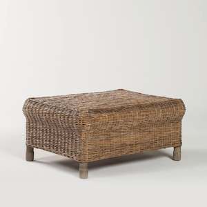 Rattan Gable Ottoman / Pepper