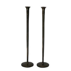 Forged Candlesticks / Black / Pair