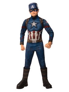 Avengers Endgame Costumes: Captain America Deluxe Costume for Kids & Tweens - Marvel Avengers: Endgame