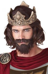 Game Of Thrones Costumes: Medieval King Wig & Beard Set for Adults