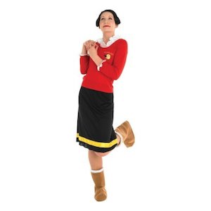 Decades Costumes: Olive Oyl Costume for Adults - Popeye the Sailer