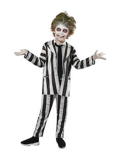 100 And Over: Beetlejuice Deluxe Costume for Kids - Warner Bros Beetlejuice 2