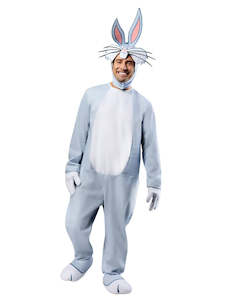 100 And Over: Bugs Bunny Unisex Jumpsuit Costume for Adults - Warner Bros Looney Tunes