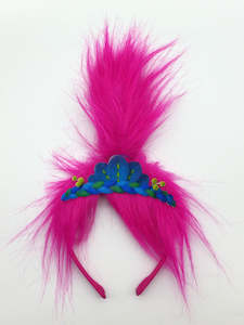 Trolls World Tour Costumes: Poppy Headband with Hair for Kids - Dreamworks Trolls 3