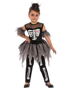 Costumes Starting With S: Skelerina Costume for Kids