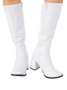 Go Go Dancer Costumes Accessories: Go Go White Boots for Adults