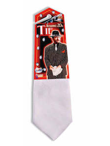 Roaring 20s Gangster White Neck Tie for Adults