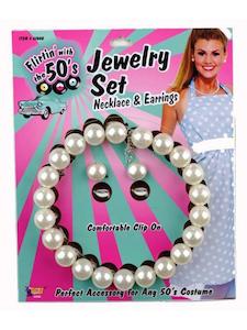 Flapper Costumes Accessories: Pearl Necklace  Earrings