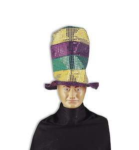 New Years Eve Costumes Accessories: Sequin Stove Pipe Hat for Adults