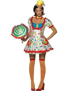 Polka Dot Clown Costume for Adults