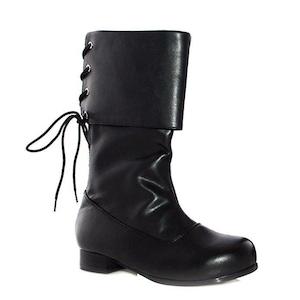 Costumes Starting With P: Pirate Black Ankle Boots 1 Inch Heel for Kids