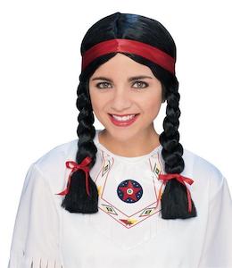 International Costumes Accessories: Native American Wig for Adults