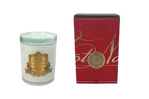 * CHRISTMAS * Cote Noire Christmas Day Candle - 185g - White Vessel with Gold Ba…