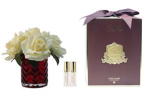 ** NEW ** Cote Noire Herringbone Flower Red - Champagne Roses - LS28