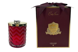 * CHRISTMAS * Cote Noire Christmas Herringbone Candle - Red & Silver Bell - Saig…