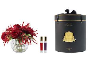 Perfumed Flowers: * CHRISTMAS * Cote Noire Round Crystal Lilies and Roses - Red - RRL04