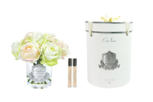 Perfumed Flowers: ** NEW ** Cote Noire Premium Rose Bud Bouquet -  Spring Blush - Clear - Silver Badge - GRB09