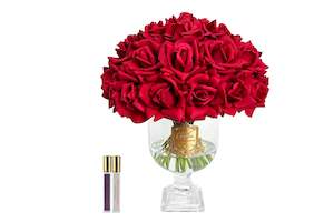 Cote Noire Versailles French Rose Bouquet - Red with Gold Badge - VRB04