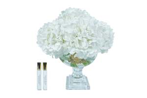 ** NEW ** Cote Noire Provence Hydrangea Bouquet - Medium White & Gold