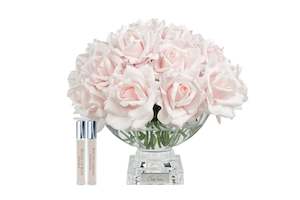 Cote Noire Luxury Centrepiece French Roses Bouquet - French Pink & Silver badge - CPFR06