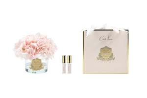 COTE NOIRE HYDRANGEAS IN ROUND VASE - PINK BLUSH - GMH88