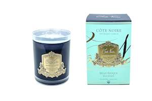 ** NEW ** Cote Noire 450g Candle - Dark Vessel with Gold Badge - Belle Epoque