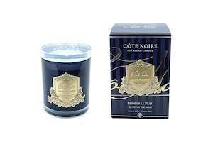 Cote Noire 450g Candle - Dark Vessel with Gold Badge - Queen of the Night