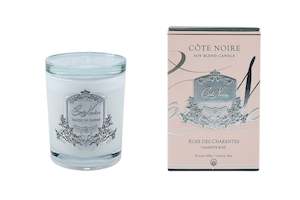 Cote Noire 450g Candle - White Vessel with Silver Badge 450g Candle - Charente Rose