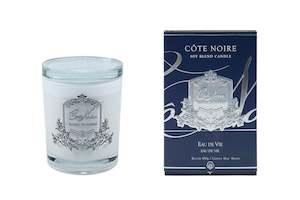 Cote Noire 450g Candle - White Vessel with Silver Badge - Eau De View