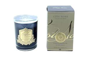 Cote Noire 185g Candle - Dark Vessel with Gold Badge - Blonde Vanilla