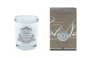 Cote Noire 185g Candle - White Vessel with Silver Badge - Salted Butter Caramel