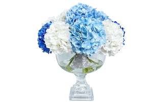 Cote Noire Provence Hydrangea Bouquet - Large Mixed Blue & Silver