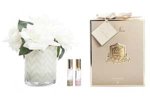 Cote Noire Herringbone Flower Cream - Champagne Roses - HCF02