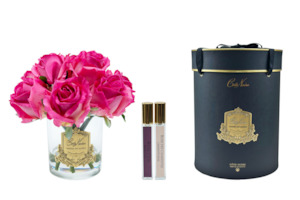 Premium Roses: Cote Noire Premium Bouquet - Magenta Rose Buds - Clear - Gold Badge - GRB07