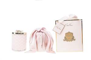 Cote Noire Charente Rose scented Herringbone Candle with Scarf - Pink & Gold - R…