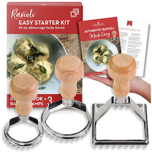 Authentic Ravioli Making Set - 3 Stamps + Recipe Book