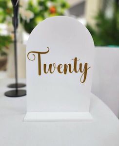 White Arch Acrylic Table Number