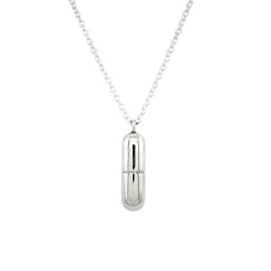 9ct White Gold Capsule Necklace