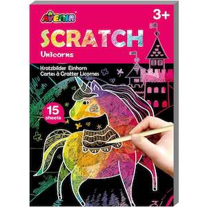 Colouring Drawing: Avenir Scratch Book Unicorns Small