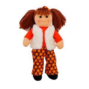 Rag Doll Cleo with Fur Vest 35cm