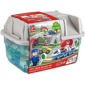 Hape City Train Bucket Set