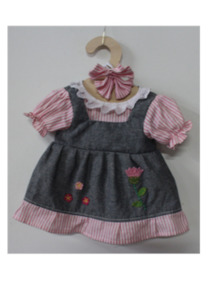 Dolls: Hopscotch Clothes Denim & Pink Dress