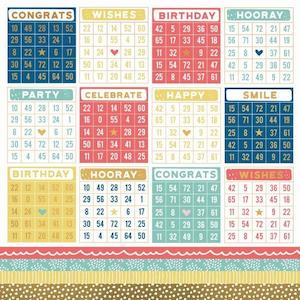 Kaisercraft : P2900 - Oh Happy Day! 12x12 Scrapbook Paper - Bright Bursts