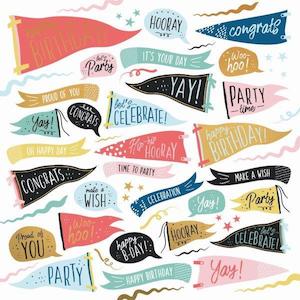 Kaisercraft : P2892 - Oh Happy Day! 12x12 Scrapbook Paper - Time to Party